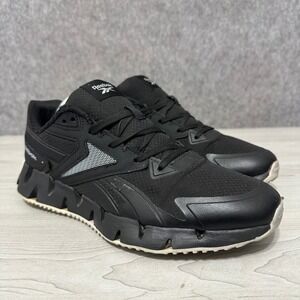 Reebok Zig Dynamica STR Mens 9.5 Black Running Shoes Zigzag Midsole Athletic